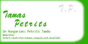 tamas petrits business card